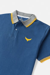 Contrast Collar Polo Shirt - Seattle Blue
